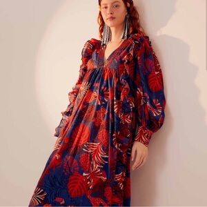 Farm Rio Animal Tapestry Midi Dress / Size S / NWOT / MSRP $245